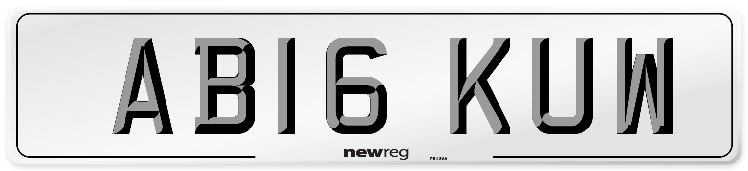 AB16 KUW Number Plate from New Reg